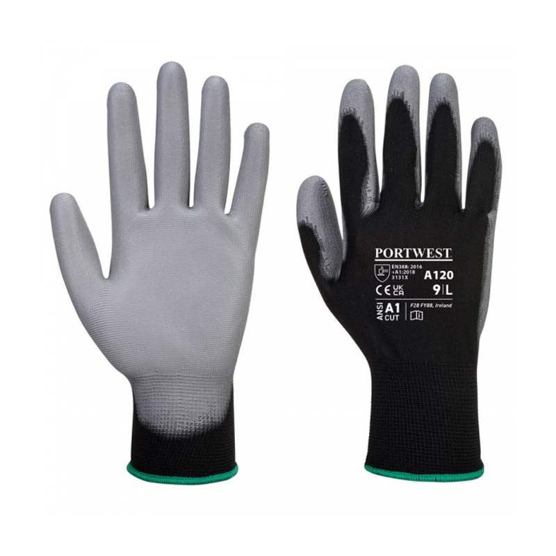 Gant de Protection Nylon Enduit Noir et Gris - PORTWEST