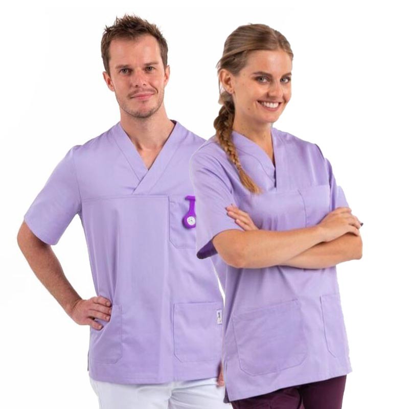 Tunique Médicale mixte Col V Lilas - MANELLI