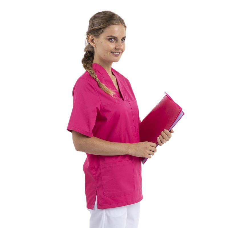 tunique médicale rose col v Athena