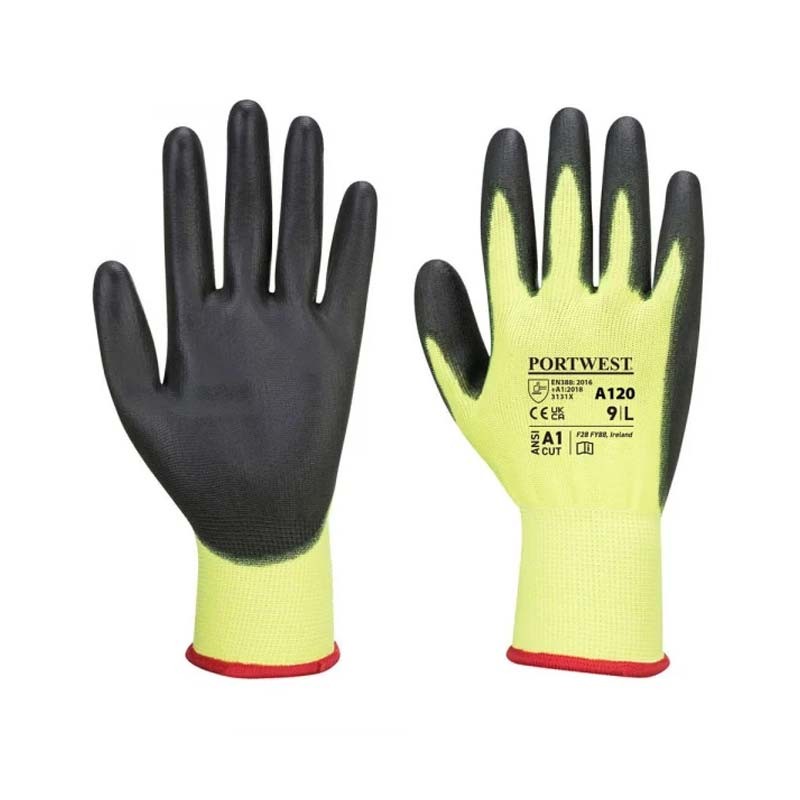 Gant de Protection Nylon Enduit Jaune/Noir - PORTWEST