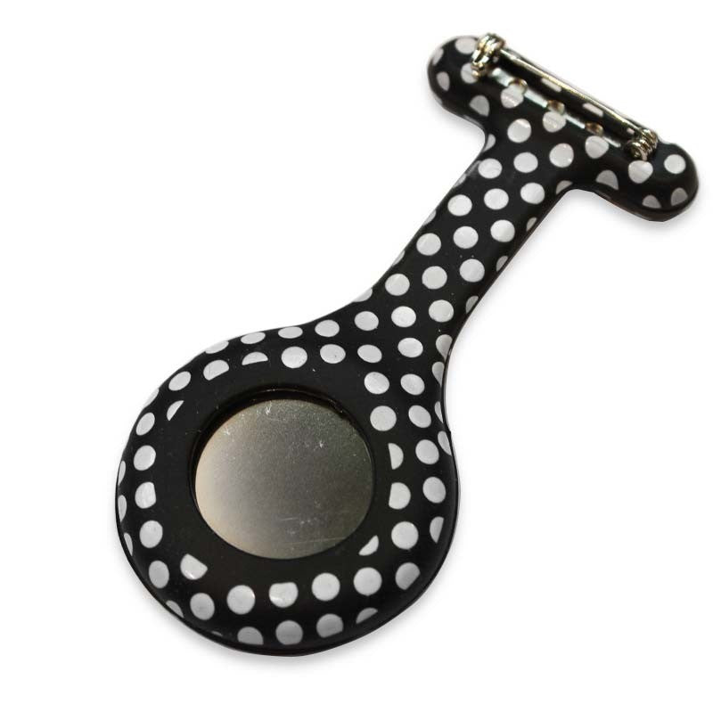 Montre Infirmière noire à pois