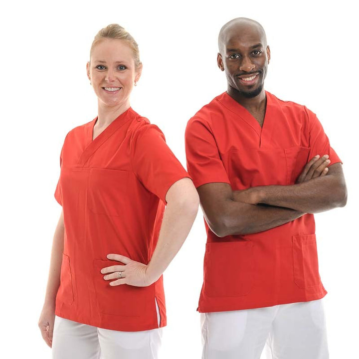 tunique medicale col v Manelli rouge