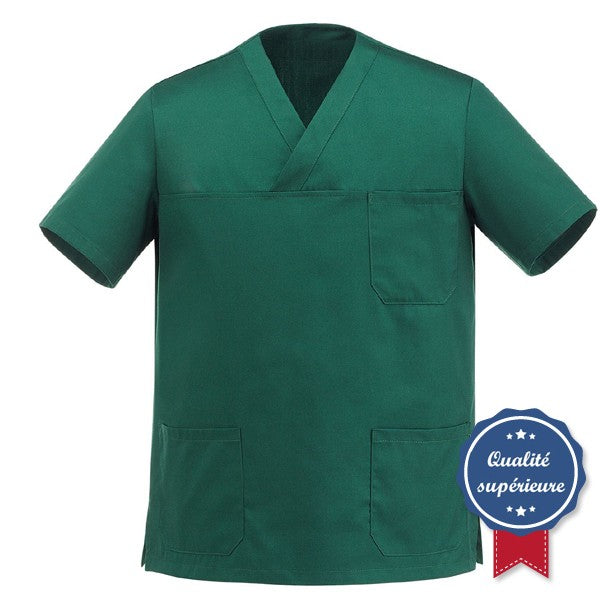 Tunique médicale verte col V manelli