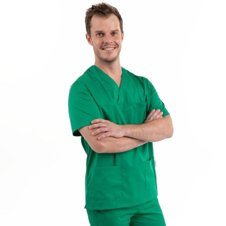 tunique medicale col v verte