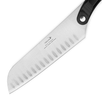 Couteau Santoku Silex Premium 18 cm Alvéolé Bois Pressé - DEGLON - 3