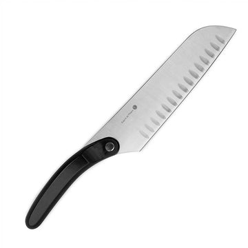 Couteau Santoku Silex Premium 18 cm Alvéolé Bois Pressé - DEGLON - 4