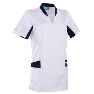 Tunique médicale blanche et bleu 2LAU