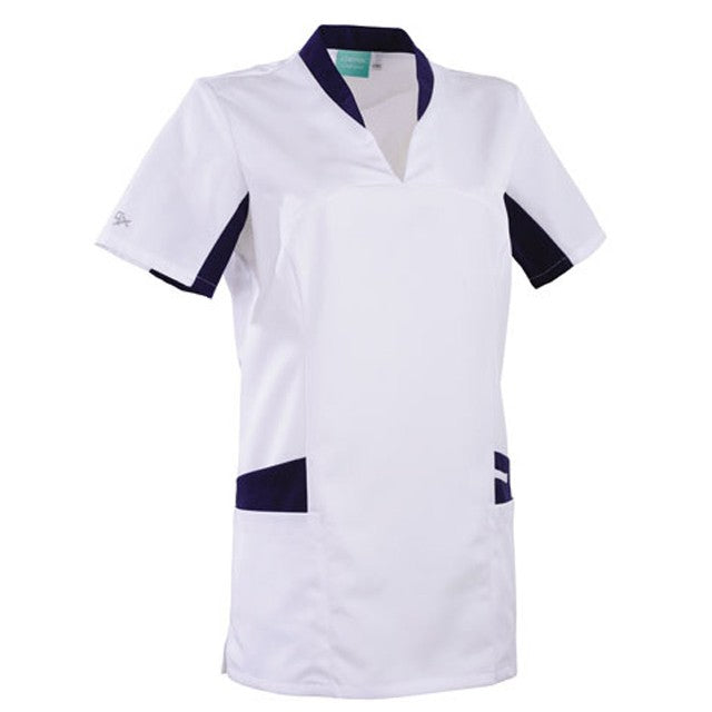 Tunique médicale blanche et bleu 2LAU