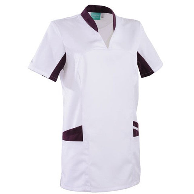 Tunique médicale blanche et bleu 2LAU