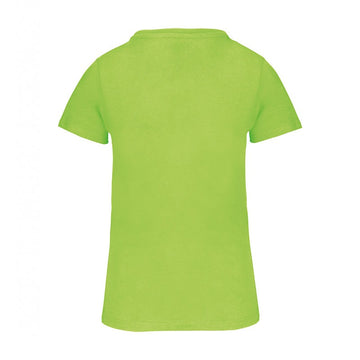 Dos Tee Shirt de Travail Femme Coton Bio Col Rond Anis - KARIBAN