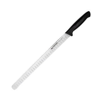 Couteau à Jambon / Saumon Alvéolée 33cm Noir 
