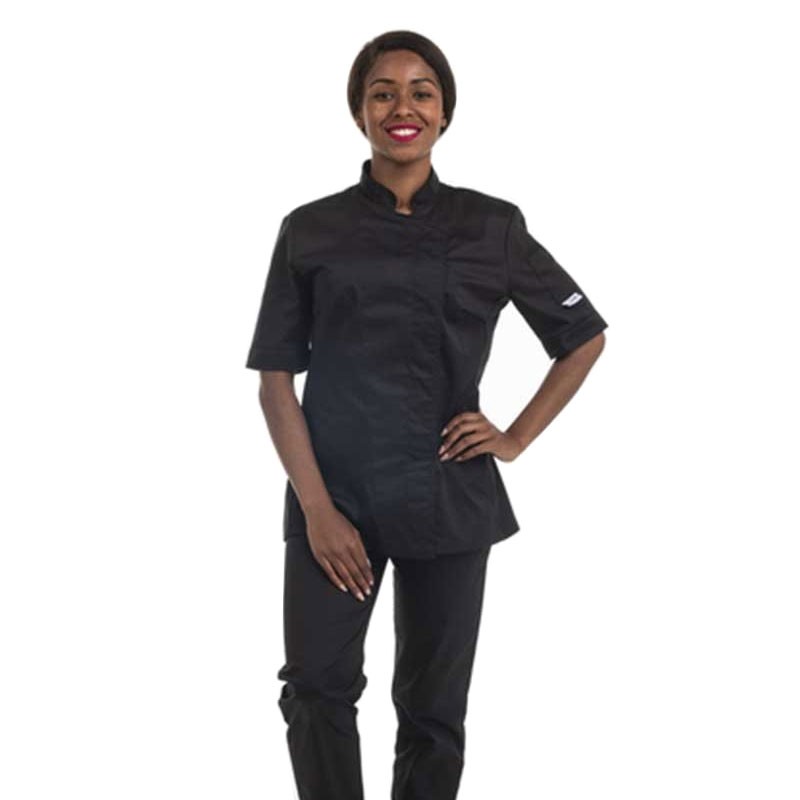 veste de cuisine noire tissu résistant