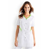 Blouse Médicale Femme Manches Courtes Blanc et Vert - CLINIC DRESS