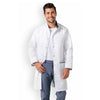 Blouse Médicale Homme Manches Longues Blanche et Détails Bleu Navy - CLINIC DRESS