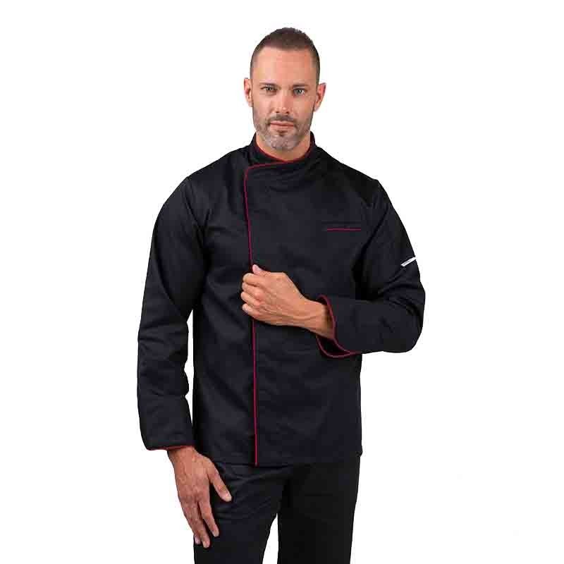 veste de cuisine manches longues liseré bordeaux