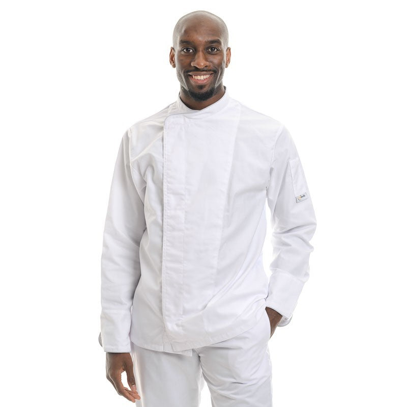 Veste de cuisine blanche liseré gris clair ml