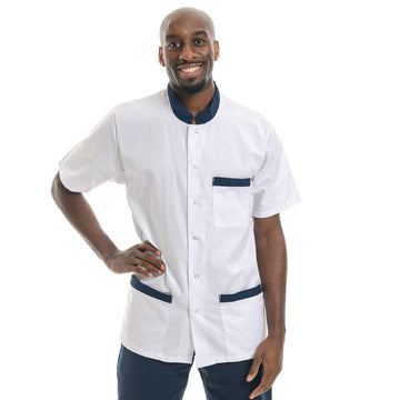 Veste de cuisine blanche col marine mc