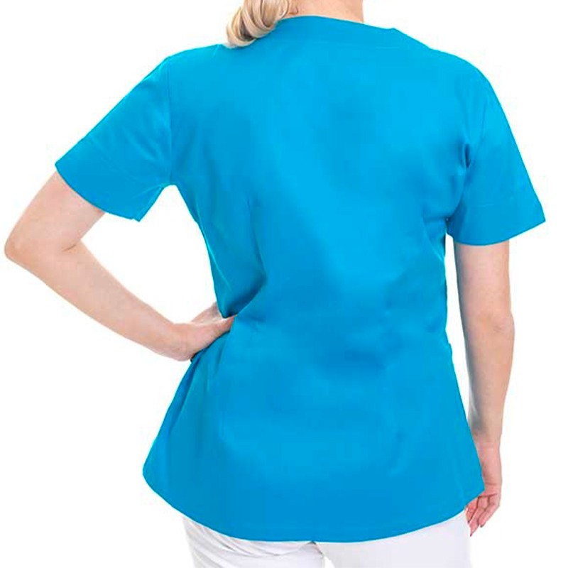 Blouse Esthéticienne Femme Manches Courtes Bleu Azur - OURY