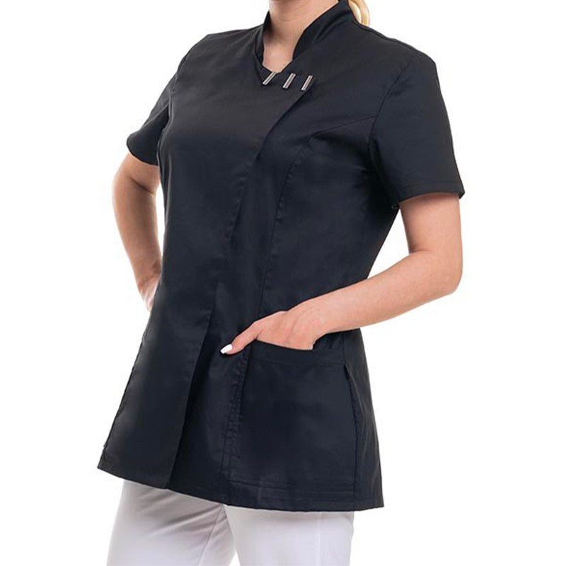 Blouse esthéticienne EVA noire côté