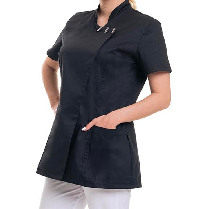 Blouse esthéticienne EVA noire côté