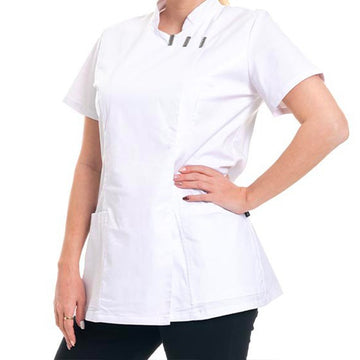 Blouse esthéticienne EVA blanche élégante
