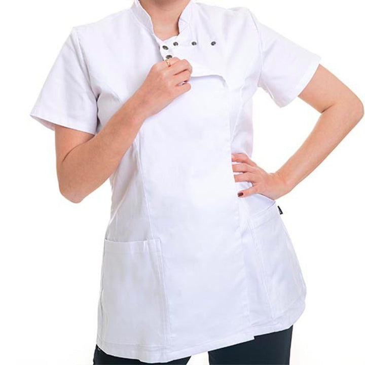 Blouse esthéticienne Oury blanche asymétrique