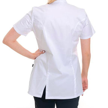 Blouse esthéticienne Manelli blanche asymétrique
