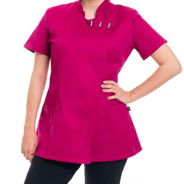 Blouse esthéticienne haut-de-gamme EVA framboise