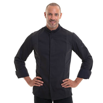 veste cuisine noire manche longue respirante robur