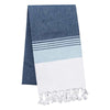 Serviette Fouta à Rayures Bleu Coton - KARIBAN