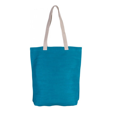 Sac de Shopping en Jute et Coton - KIMOOD I Bleu turquoise