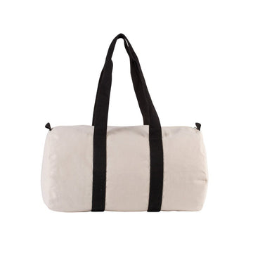 Sac Fourre-Tout en Toile de Coton Beige et Noir - KIMOOD