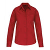 Chemise Femme Popeline Manches Longues Rouge - KARIBAN