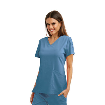 Tunique Médicale Femme Bleu Ciel Manches Courtes Lacées - GREY'S ANATOMY BY BARCO