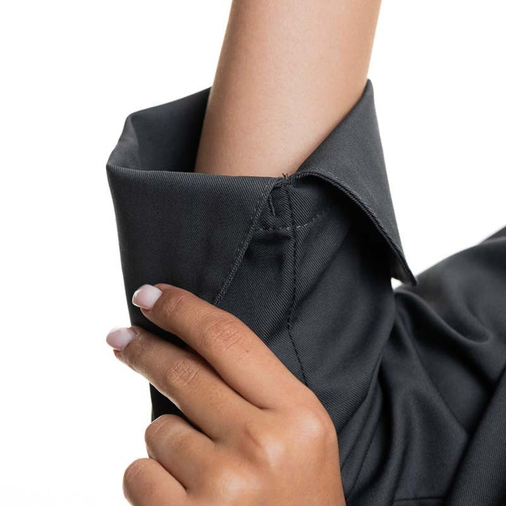 Veste de Cuisine Femme Manches Longues UNERA Anthracite - ROBUR I Manches Retroussables
