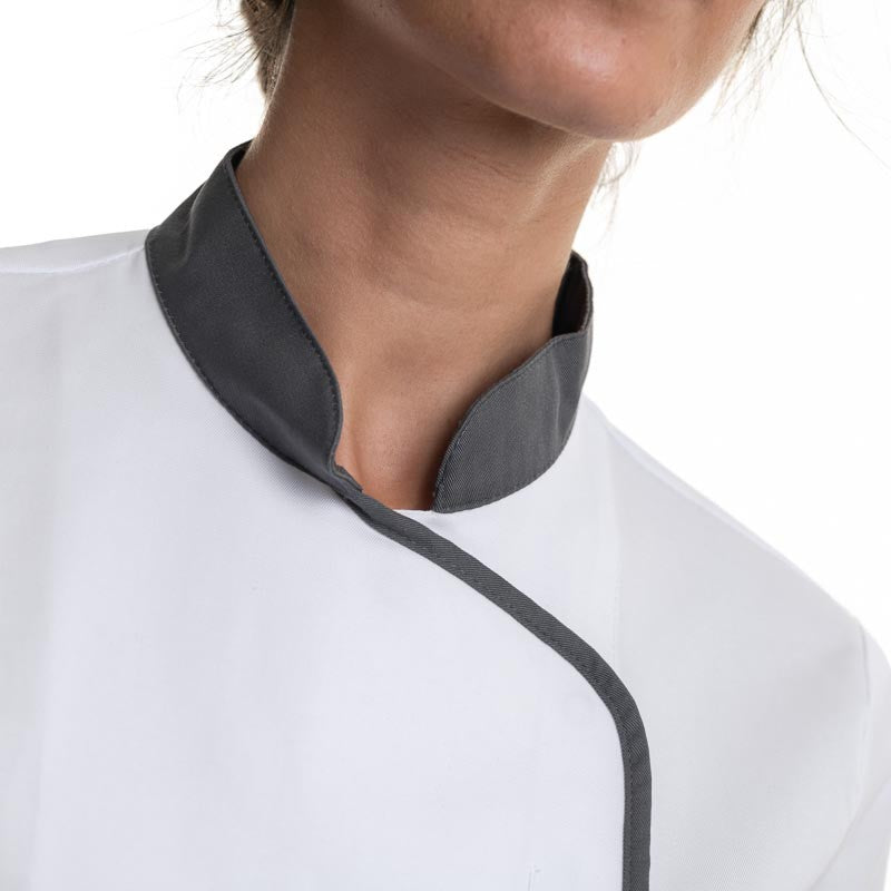 Veste de Cuisine Femme Manches Longues EXPRESSION Blanc/Anthracite - ROBUR
