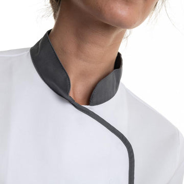 Veste de Cuisine Femme Manches Longues EXPRESSION Blanc/Anthracite - ROBUR - 6