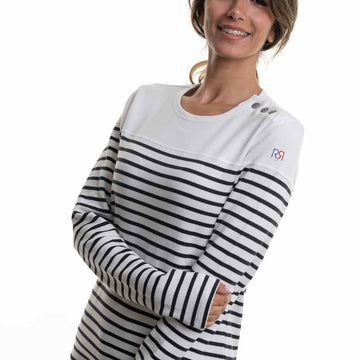 T-Shirt de Travail Femme Manches Longues Marinière Ancre - ROBUR - 5
