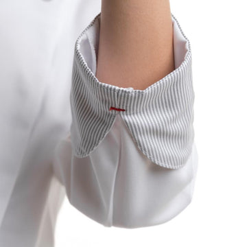 veste cuisine détails rayures