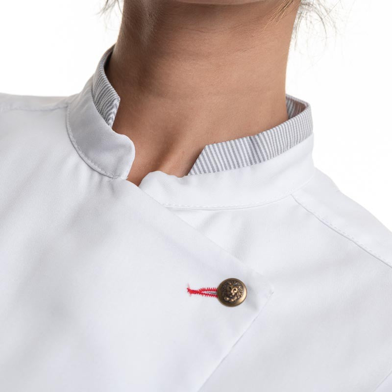 veste cuisine col rayures