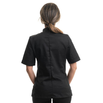 Dos de la veste cuisine femme en coloris black Manelli modèle Lady