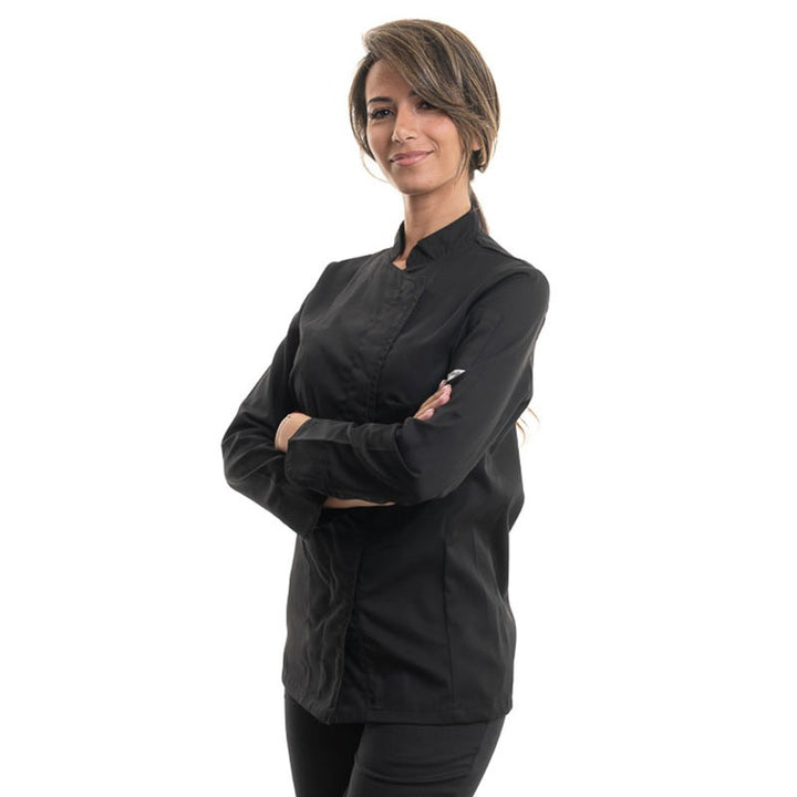 veste cuisine noire femme