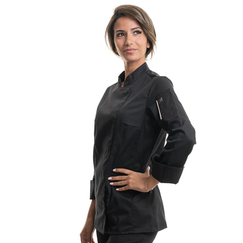 veste cuisine noir Unera pour femme de la marque Robur