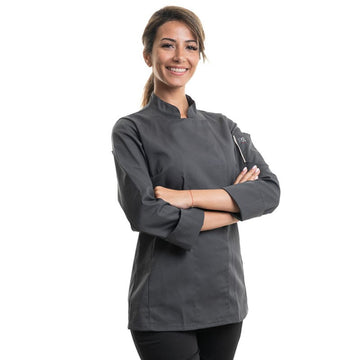 Veste de Cuisine Femme Manches Longues UNERA Anthracite - ROBUR