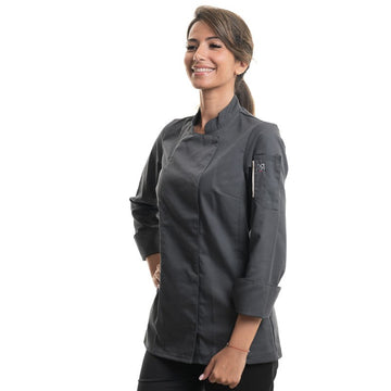 Veste de Cuisine Femme Manches Longues UNERA Anthracite - ROBUR I Manches Longues