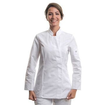 Veste de Cuisine Femme Manches Longues Alpilles Blanc - ROBUR I Manches longues