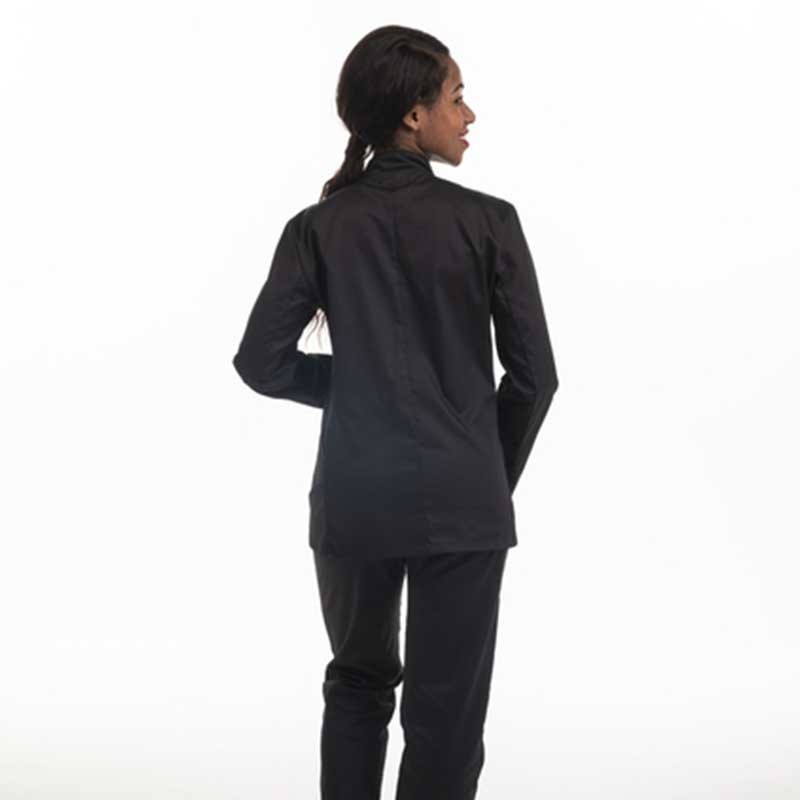 Veste de Cuisine Noire Femme Manches Courtes Grande Taille - MANELLI