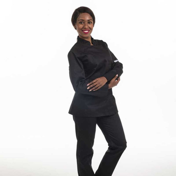Veste de Cuisine Noire Femme Manches Courtes Grande Taille - MANELLI