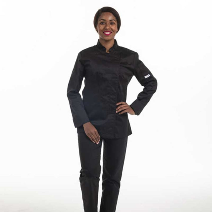 Veste de Cuisine Noire Femme Manches Courtes Grande Taille - MANELLI
