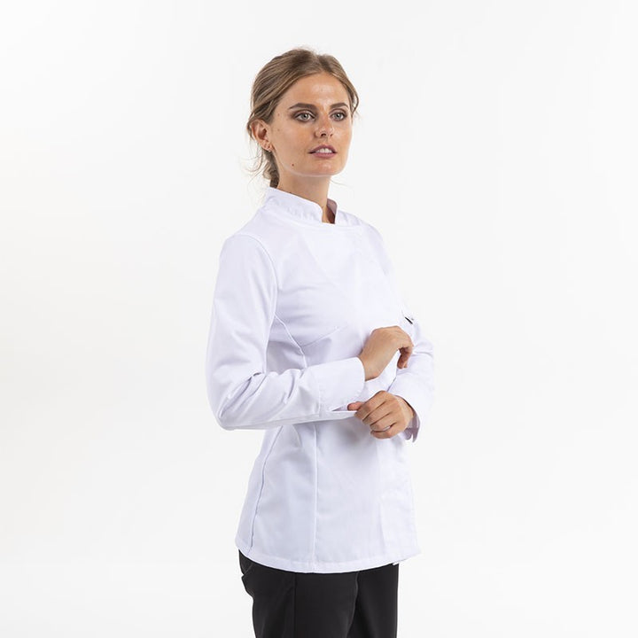 Veste de Cuisine Femme Blanche Manches Courtes Grande Taille - MANELLI